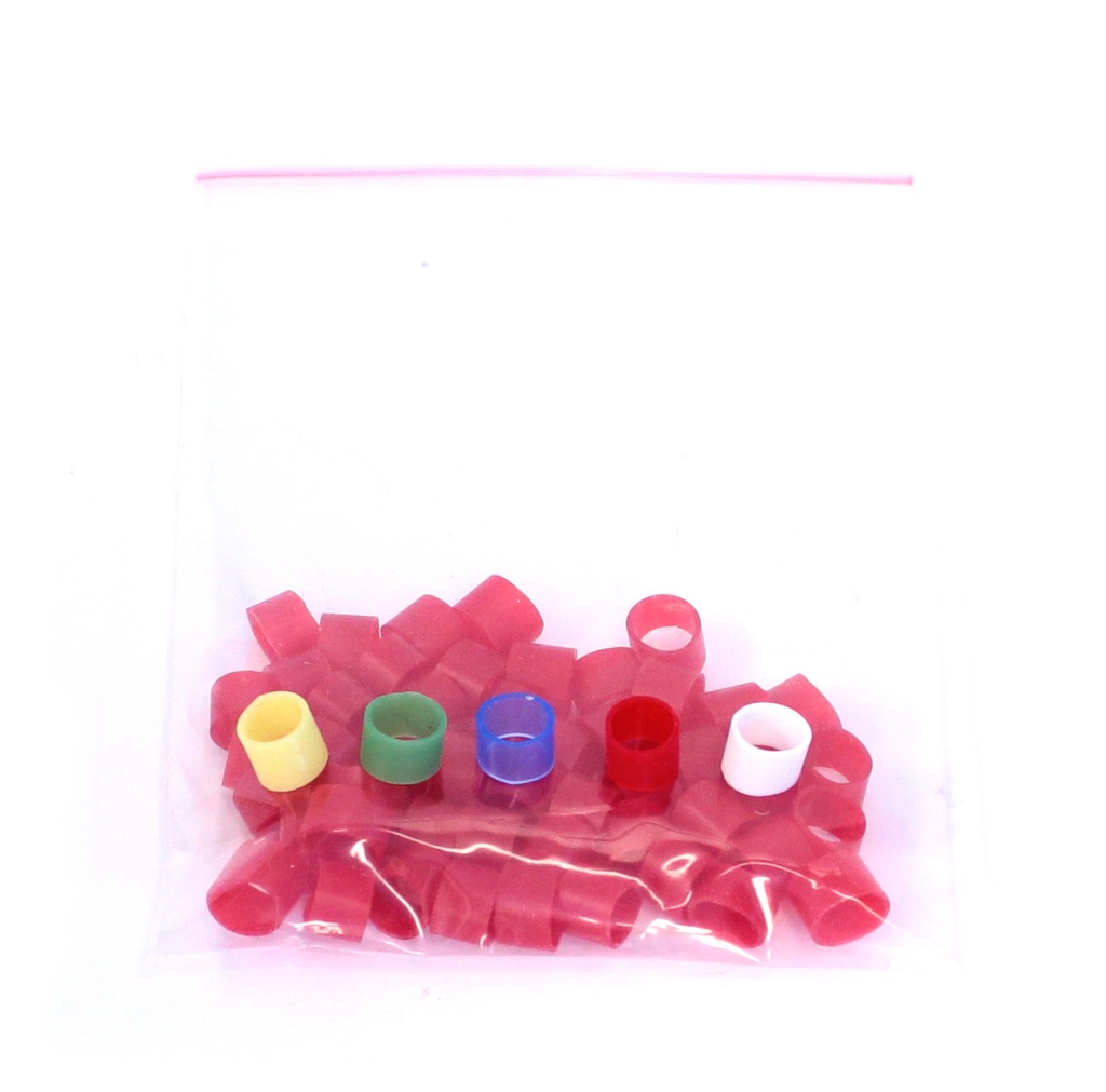 Silicolor rings - Yellow - Green - Blue - Red - White (25pce)