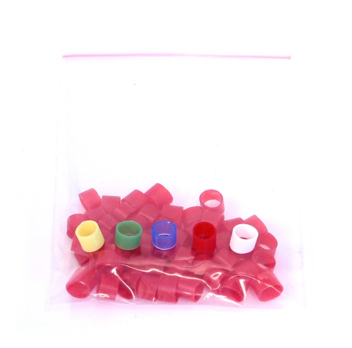 [11410] Silicolor rings - Yellow - Green - Blue - Red - White (25pce)